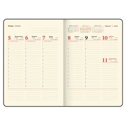 Еженедельник датированный А4 BRAUBERG "Iguana" под кожу черный (117153) 2