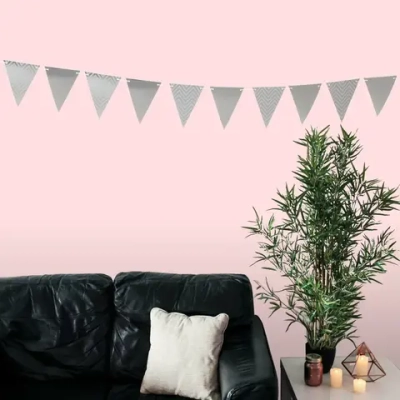 Растяжка 3 м,7 см «Флажки», серебро