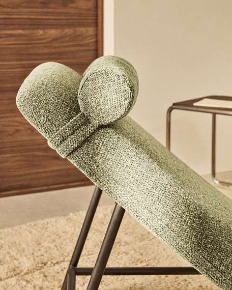 Кушетка Osla из зеленого шенилла с ножками из матовой нержавеющей стали, 175 см