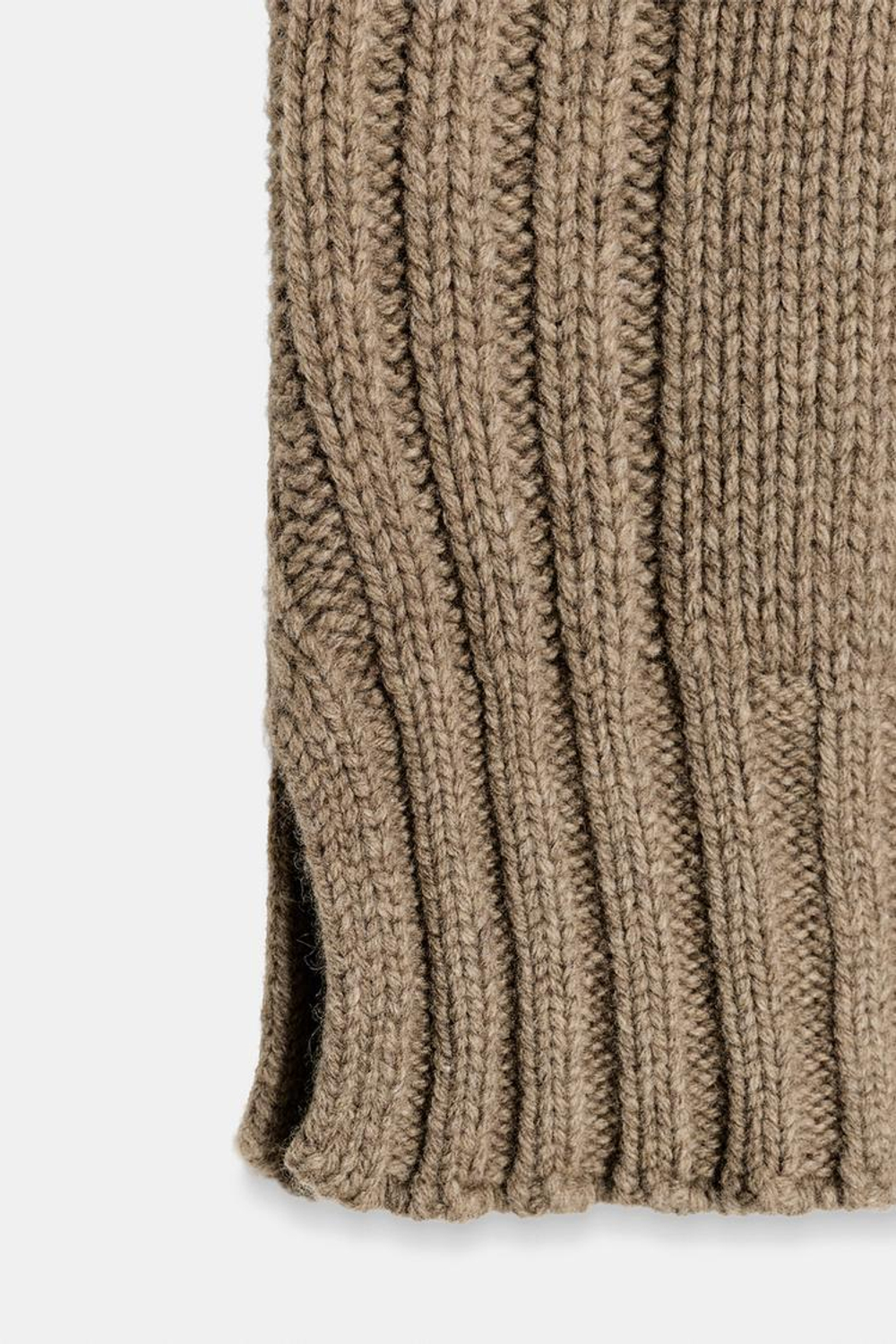 ZARA ЖИЛЕТ ИЗ ШЕРСТИ С ВОРОТНИКОМ-СТОЙКОЙ, СЕРО-КОРИЧНЕВЫЙ МЕЛАНЖ