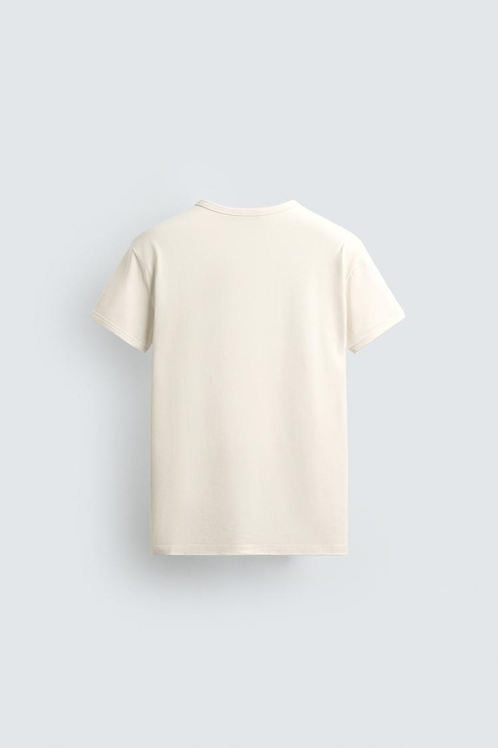 ZARA ФУТБОЛКА MUSCLE TEE FIT, ЭКРЮ