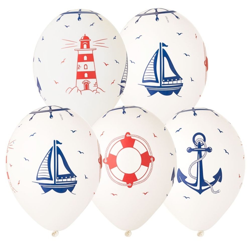 Воздушные шары Belbal с рисунком Морская, 25 шт. размер 14&quot; #1103-1742