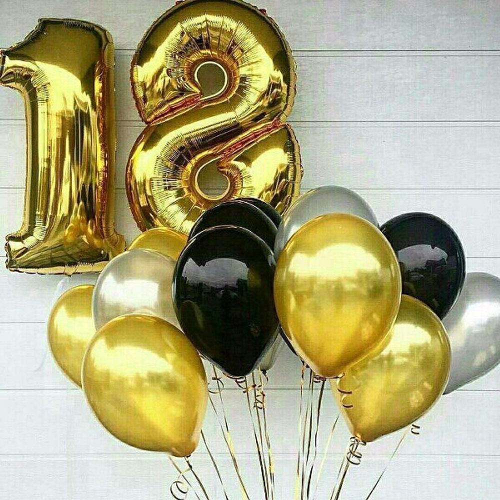 Шар (40"/102 см) Цифра, 8, Золото, 1 шт. в упак.