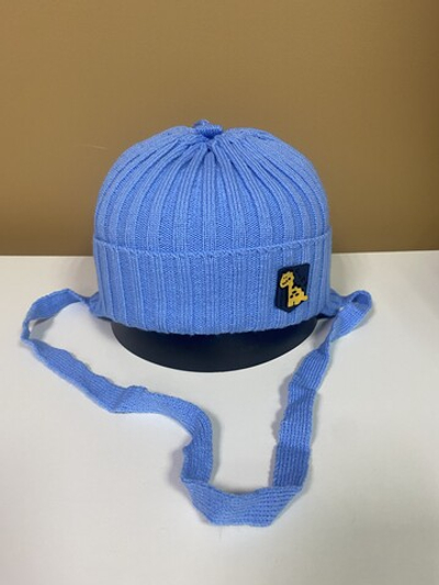 Шапка на новорожденного мальчика вязаная на х/б подкладке размер 36-40, цвета в ассорт.