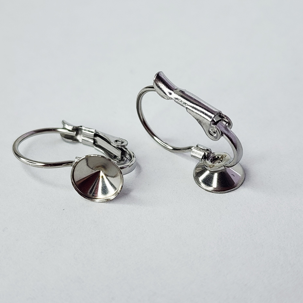 Ювелирные швензы, сталь, под кристалл 6мм, цена за пару