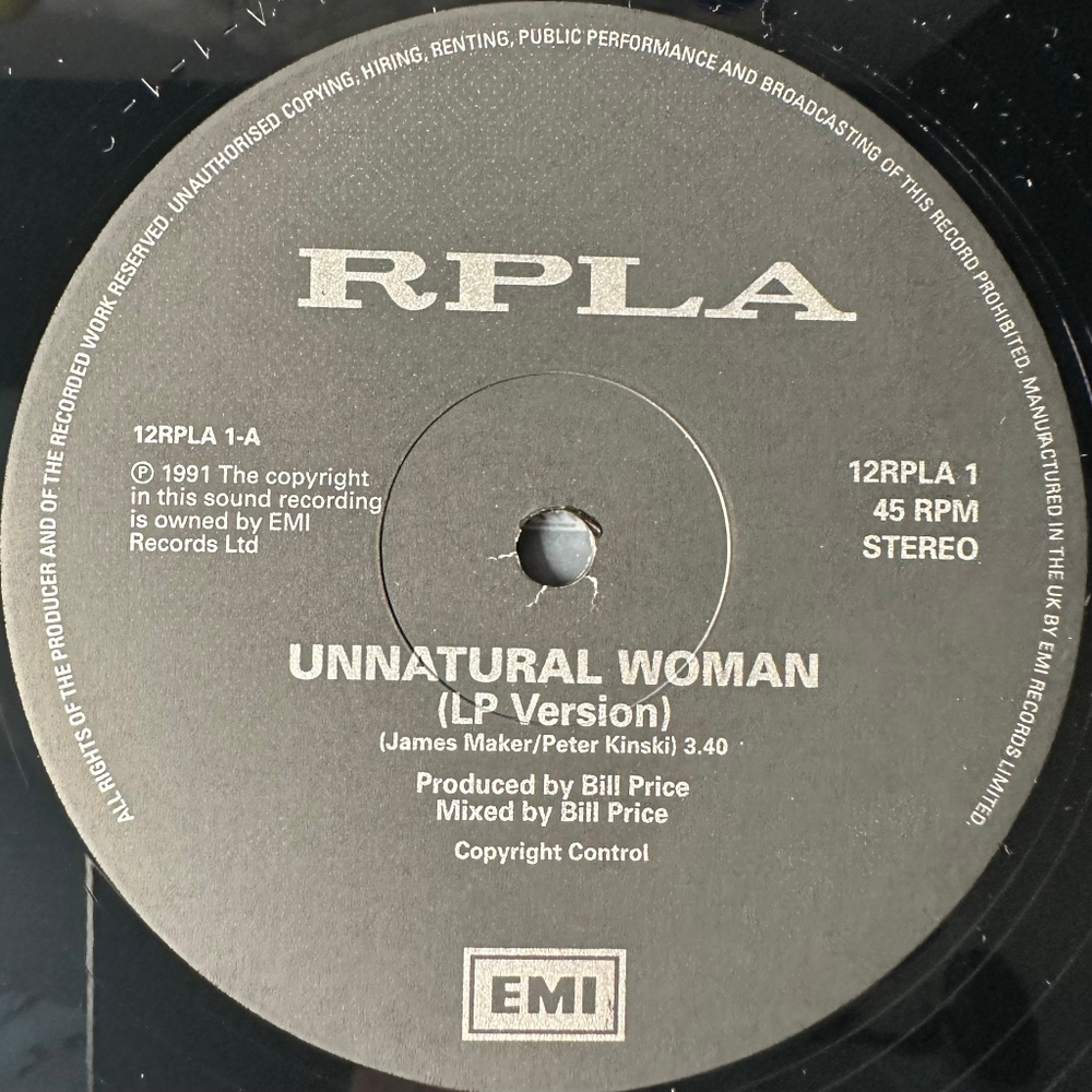 RPLA ‎– Unnatural Woman (Англия 1991г.) 12"  45 RPM