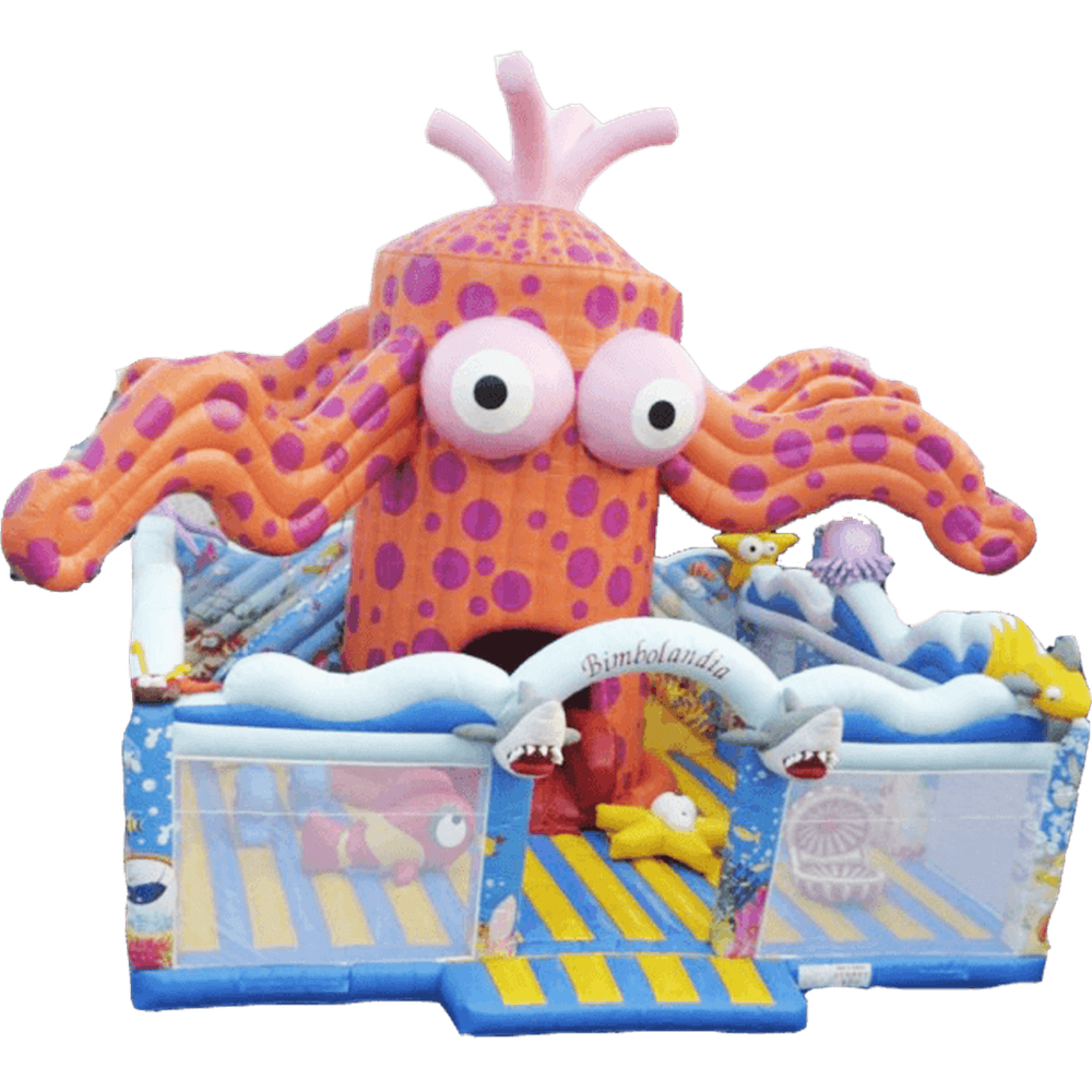 Надувной батут "Глазастый осьминог"