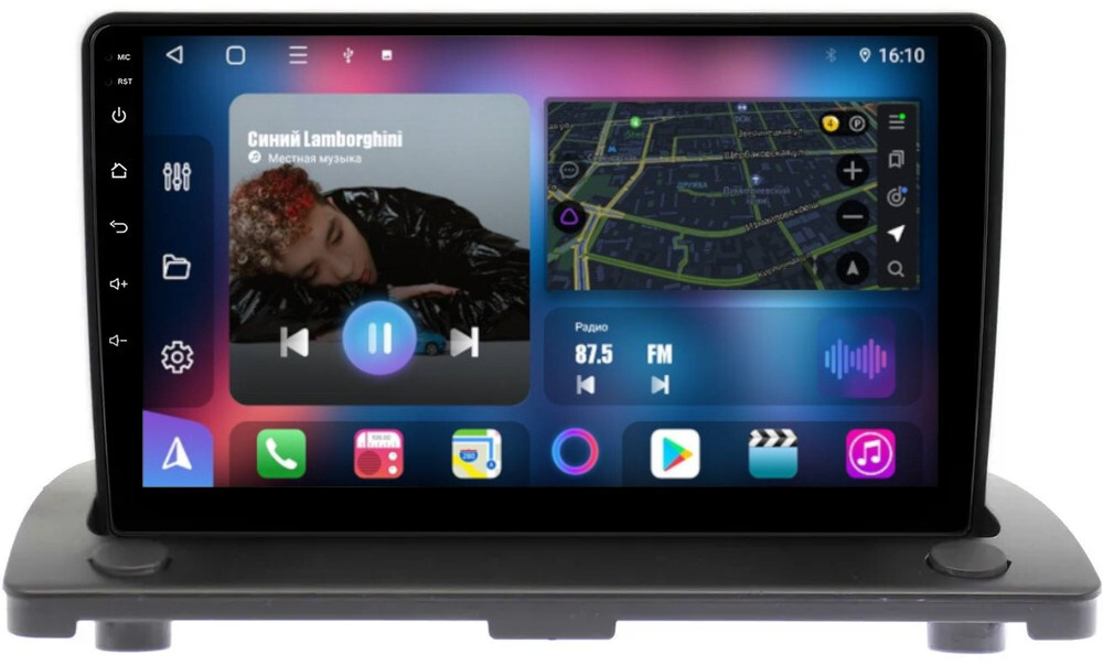 Магнитола для Volvo XC90 2002-2014 (рамка 9 наверх) - FarCar BM173M на Android 13, QLED, TS10, 4Гб+32Гб, CarPlay, 4G SIM-слот