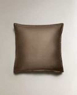 ZARA HOME ЖАККАРДОВАЯ НАВОЛОЧКА ИЗ САТИНА (300 НИТЕЙ), СЕРОВАТО-КОРИЧНЕВЫЙ