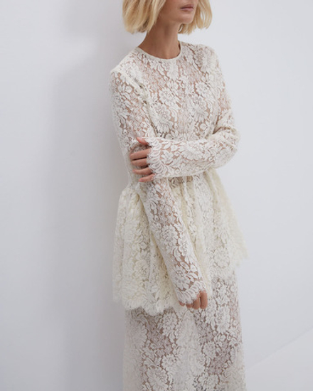 Блуза из кружева Солстисс сливочное масло