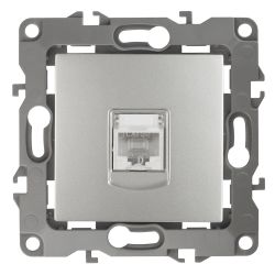 Розетка ЭРА Серия 12 12-3107-03 информационная RJ45 IP20 алюминий