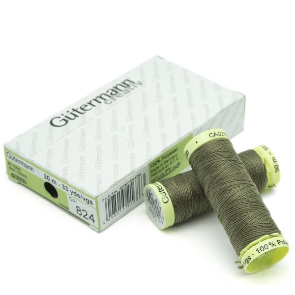 Нитки отделочные Gutermann Top Stitch 30 (30 метров), 5 кат. | 824 зеленый камуфляж