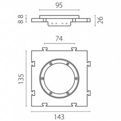 Рамка на 1 светильник Lightstar Anello 012000
