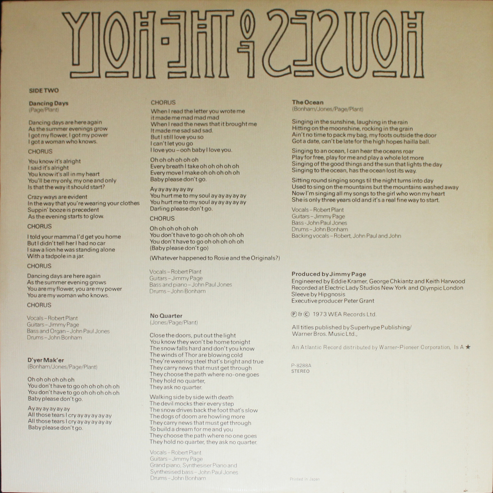 Led Zeppelin / Houses Of The Holy (LP)