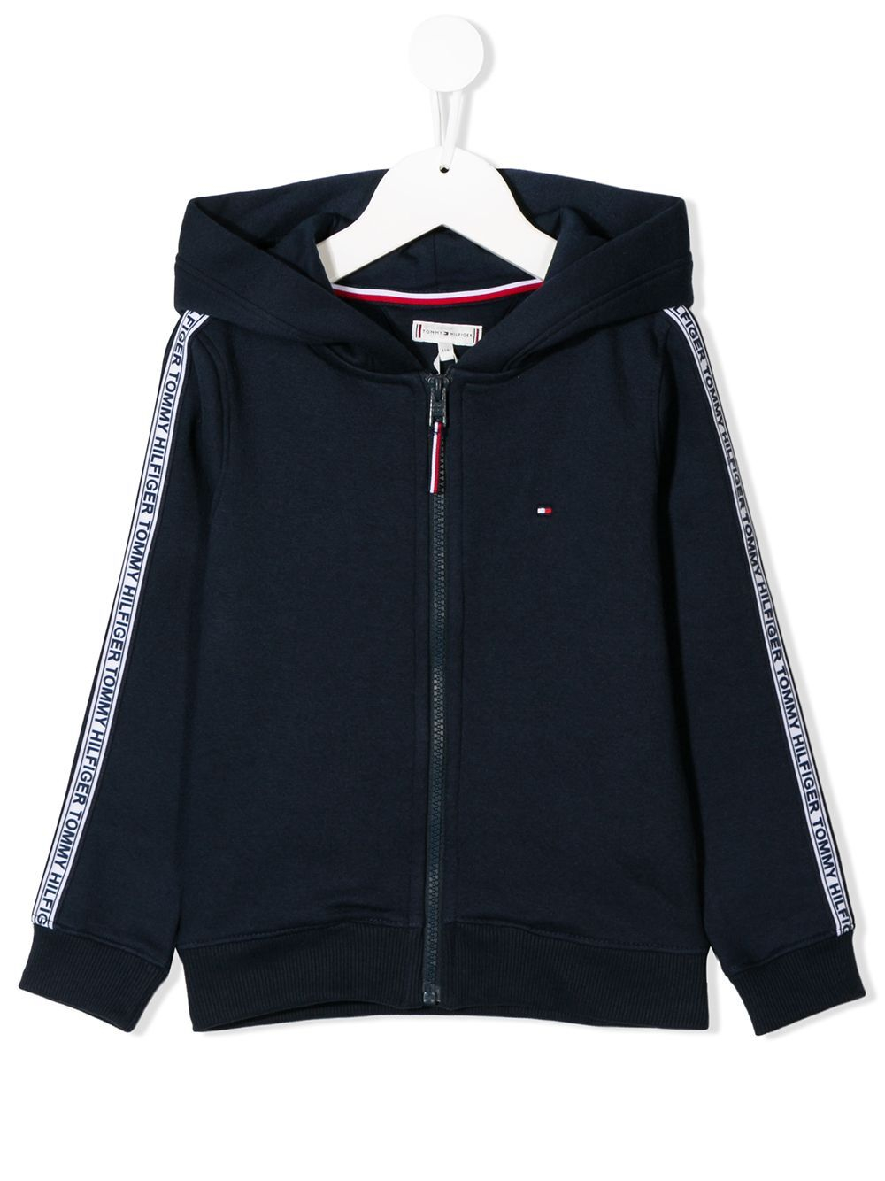 Кардиган трикотажный с капюшоном TOMMY HILFIGER Темно-синий/Белый лампас TOMMY HILFIGER Девочка
