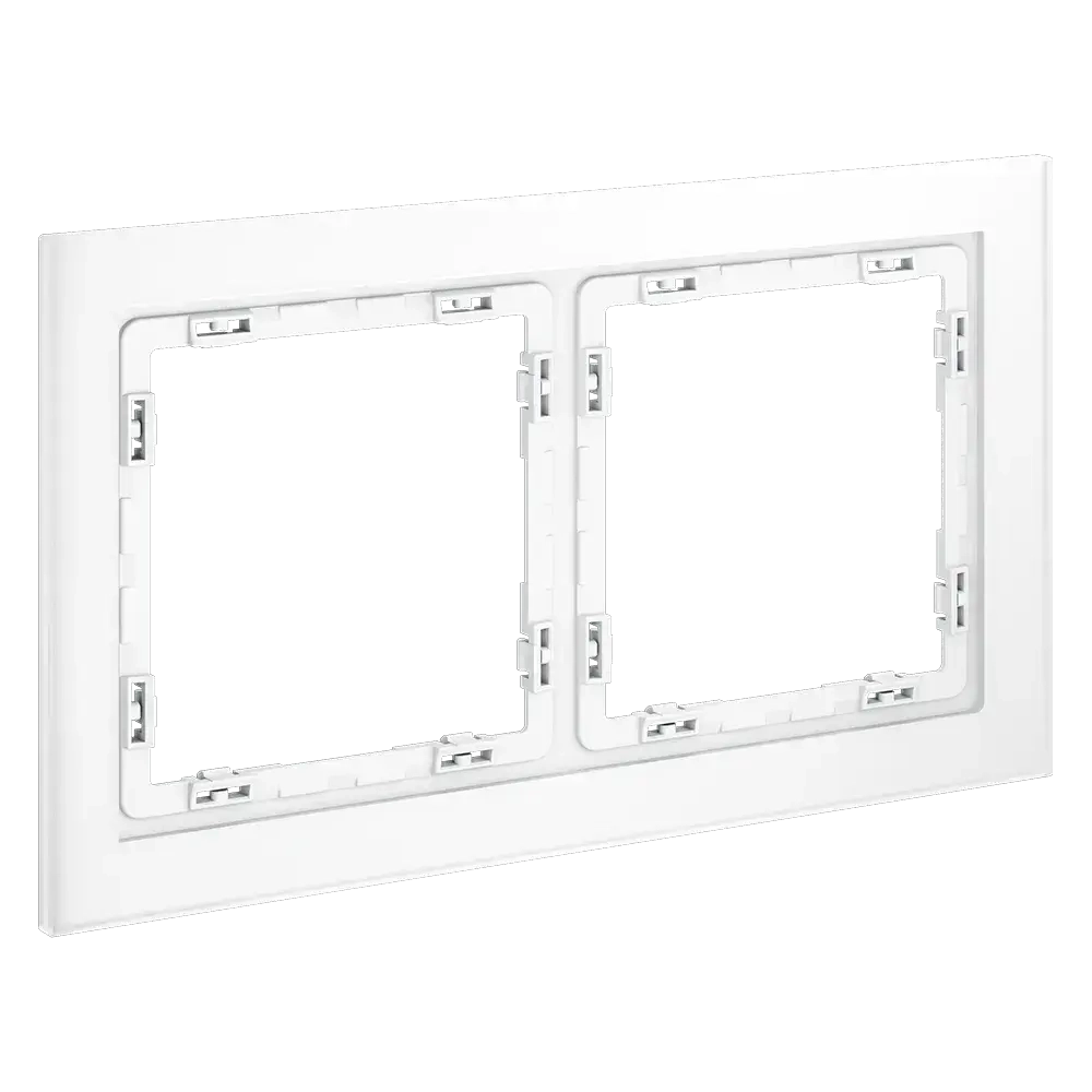 Рамка стеклянная VOLTUM S70 на 2 поста, (белый,матовый,стекло)