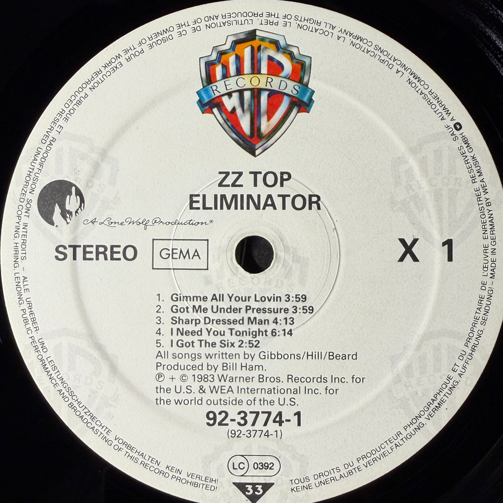 ZZ Top - Eliminator (Германия 1983г.)