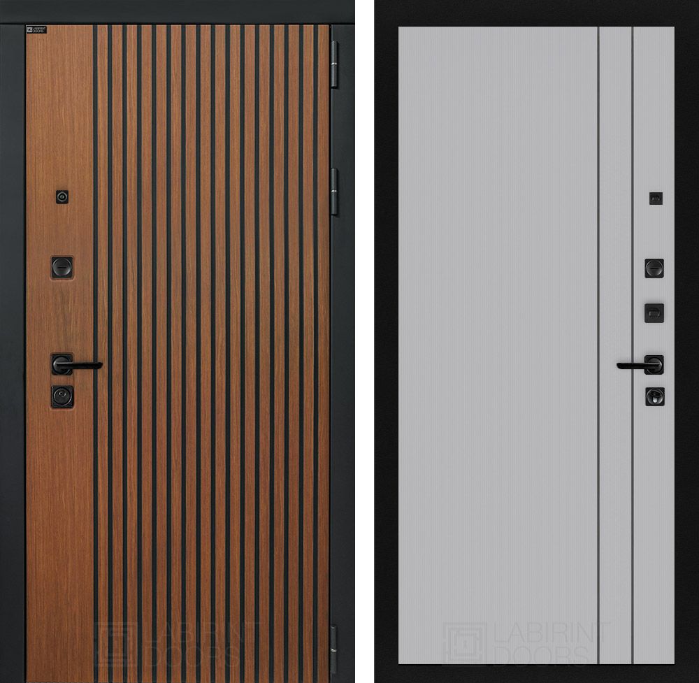 Входная дверь Лабиринт ШТОРМ - 10 Серый софт рельеф