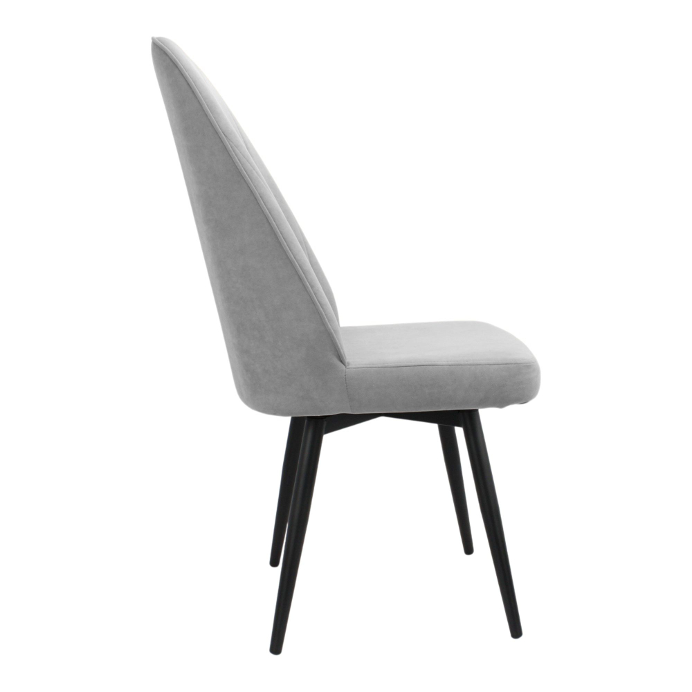 Стул поворотный "Лотос" (арт. 327), велюр Бренди В20 светло-серый, ножки черные