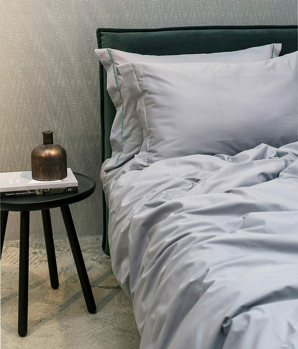 Постельное белье 2 спальное евро Decoflux Solid Silver Chalk