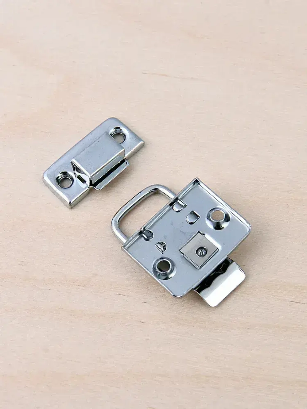 Замок чемоданный H-001 (2шт) ХРОМ, замок защёлка, замок лягушка, замок хромированный