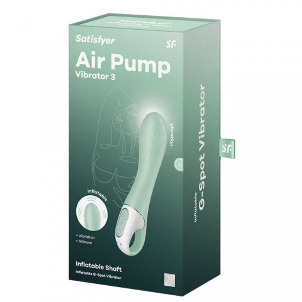 Вибратор для точки G Air Pump Vibator 3 от Satisfyer зеленый