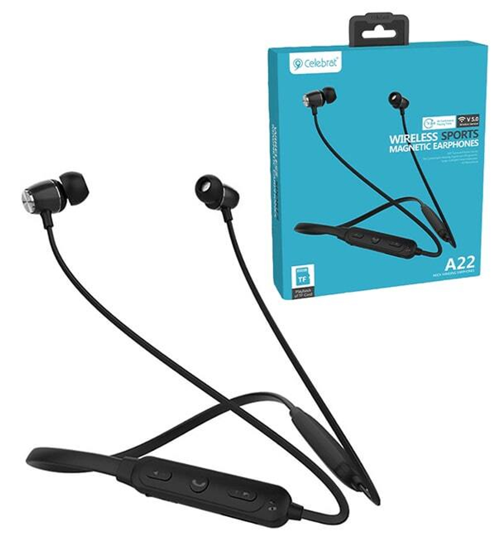 Спортивные наушники Bluetooth CELEBRAT A22 (черный)
