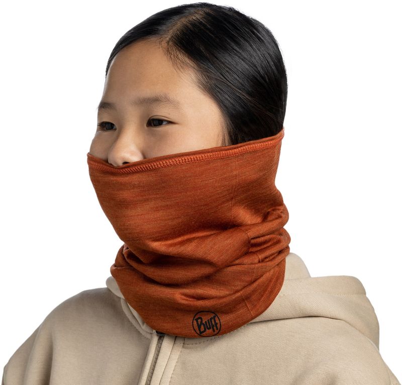 Тонкий шерстяной шарф-труба детский Buff Merino Lightweight Solid Cinnamon Фото 5
