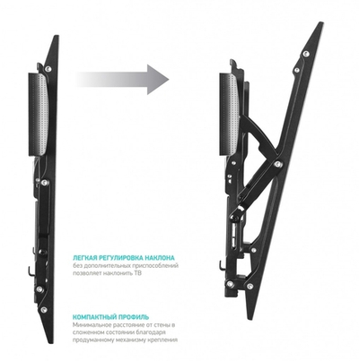 ONKRON TM6 чёрный (43"-85" Максимальная нагрузка: 36,4 кг  VESA: 75x75, 100x100, 100x200, 200x100, 200x200, 200x300, 200x400, 300x100, 300x200, 300x300, 300x400,  400x200)