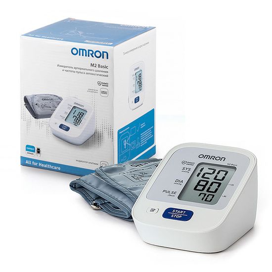 Тонометр Omron автоматический на плечо M2 Basic, веерообразная манжета 22-32 см, HEM-7121-RU