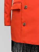 Платье-пиджак Bony style на пуговицах с бахромой внизу и поясом в комплекте