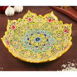 Ляган резной край Qora galam микс Риштанская керамика