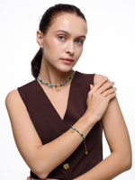 Браслет "Sun" с турквенитом и тигровым глазом Gold