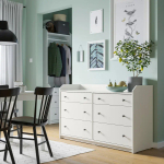 Комод с 6 ящиками - IKEA HAUGA, 138x84 см, белый ХАУГА ИКЕА