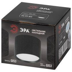 Светильник настенно-потолочный спот ЭРА OL39 BK под GX53 IP20 черный | Накладные светильники