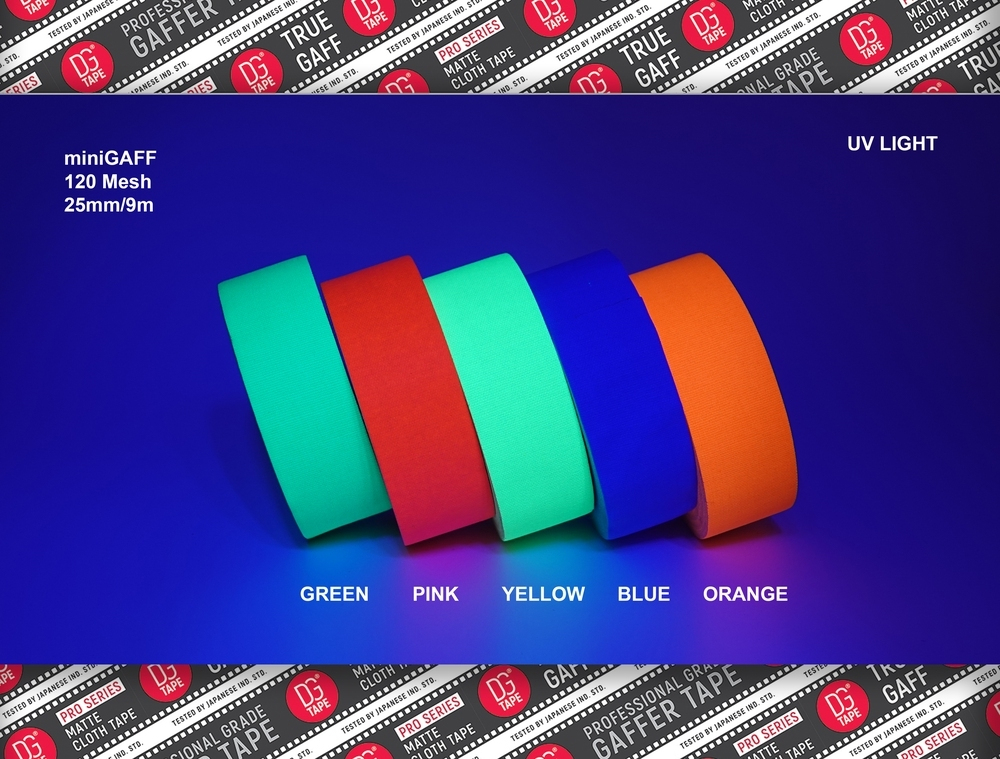 Профессиональный тейп 120mesh @trueGAFF 25мм/9м -  Ярко Зеленый /на тканевой основе для киносъемок и сцен тип Gaffer Pro tape /