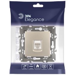 Розетка ЭРА Elegance 14-3107-04 информационная RJ45 IP20 шампань | Elegance Шампань