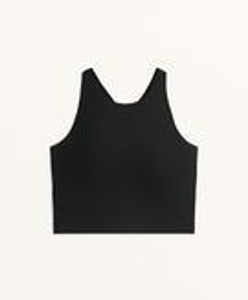 Oysho Кроп-топ с открытой спиной Light Touch, черный