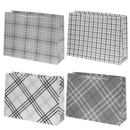 GAEM Пакет подарочный L (бумага 250г/м2, блок 12шт), L47 W15 H35 см, 4в.