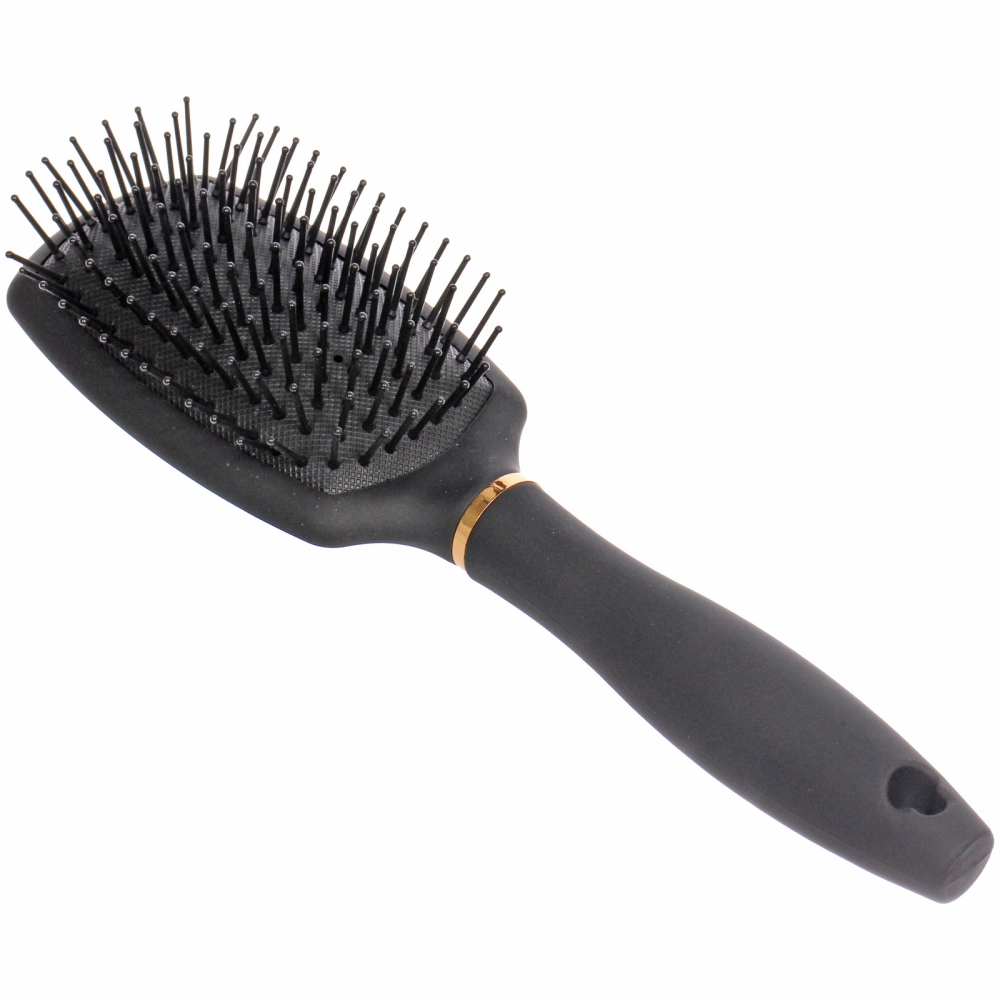 Расческа массажная «СЕКРЕТ ТВОЕЙ КРАСОТЫ», цвет черный, матовое покрытие, 6,8*24см