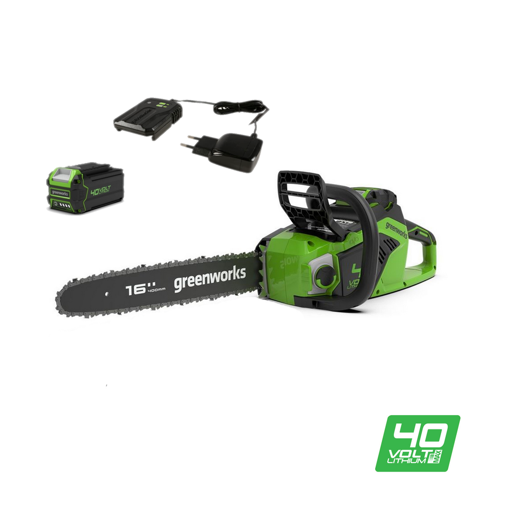 Аккумуляторная цепная пила Greenworks GD40CS18K4,2005807UA, 40v, 40 см, АКБ 2 А·ч и ЗУ