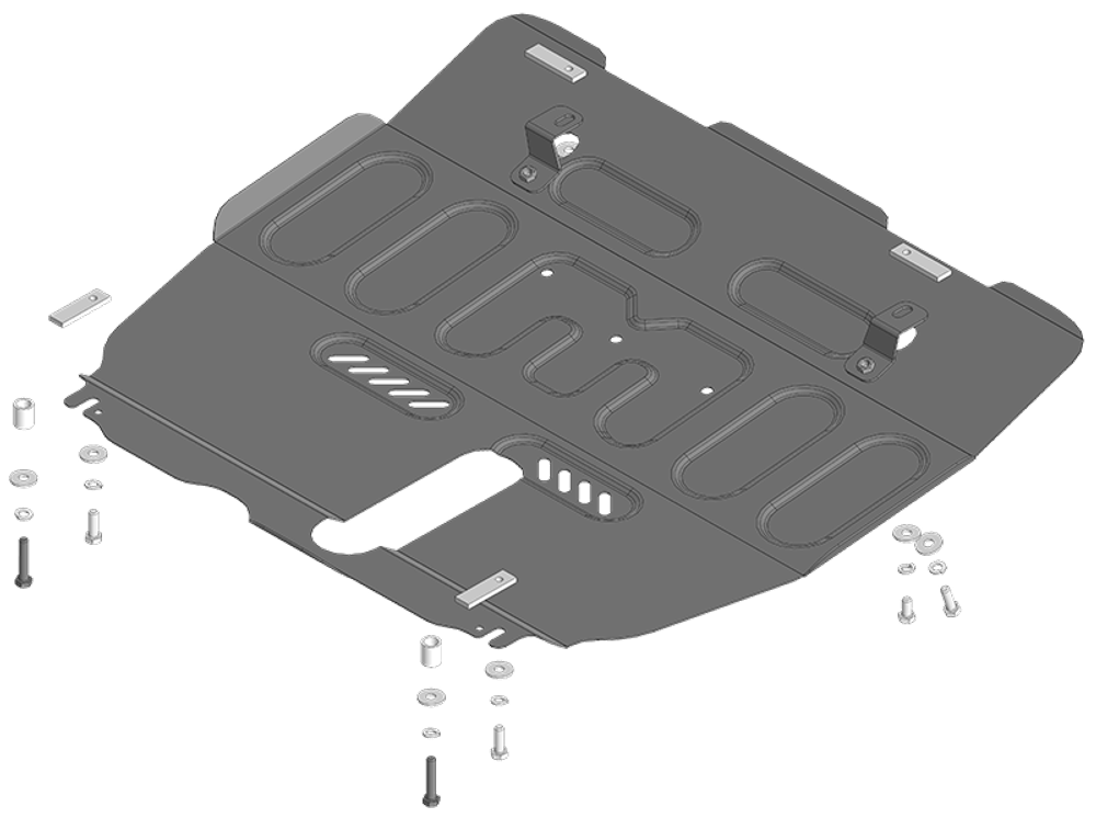 Усиленная защита картера двигателя и КПП (2 мм, сталь) для Changan CS75 Plus 2023- Motodor.77211
