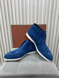 Ботинки Loro Piana Open Walk из нубукового крокодила