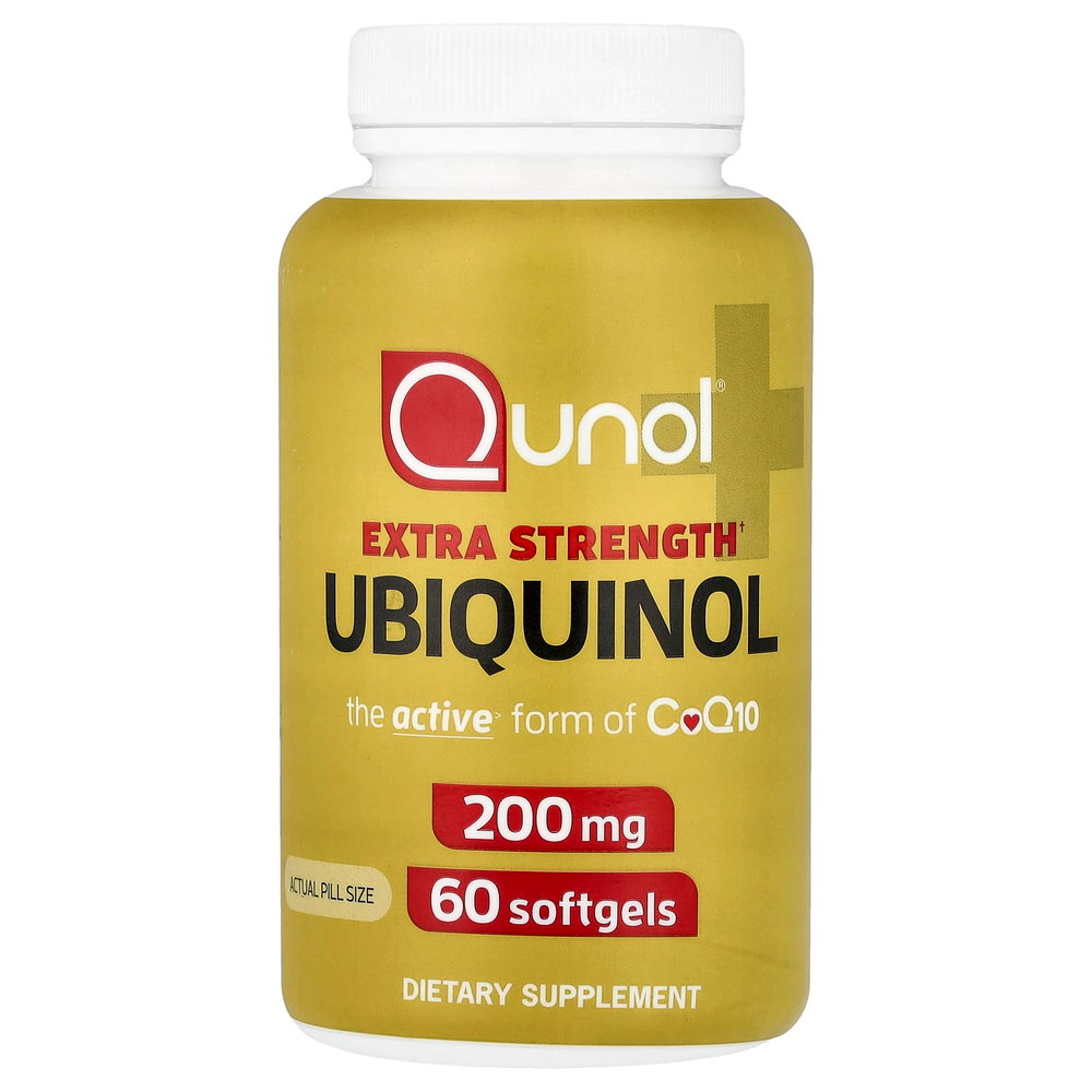 Qunol, убихинол, 200 мг, 60 капсул