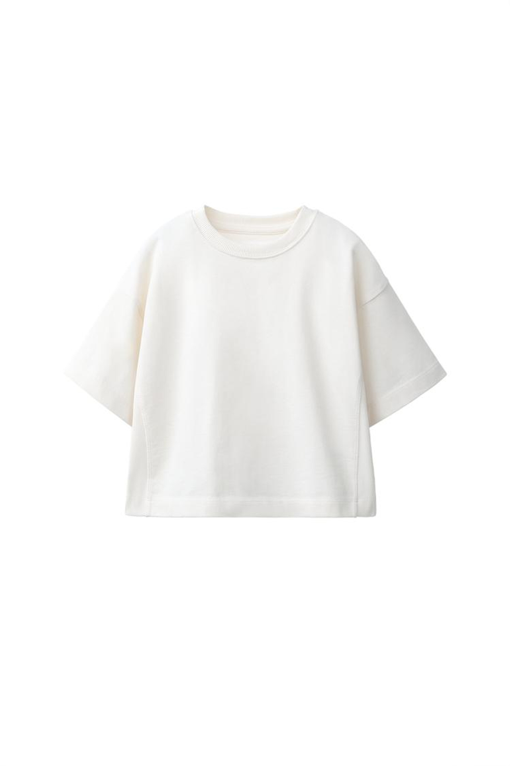 ZARA ОДНОТОННАЯ ФУТБОЛКА HEAVY JERSEY, ЭКРЮ