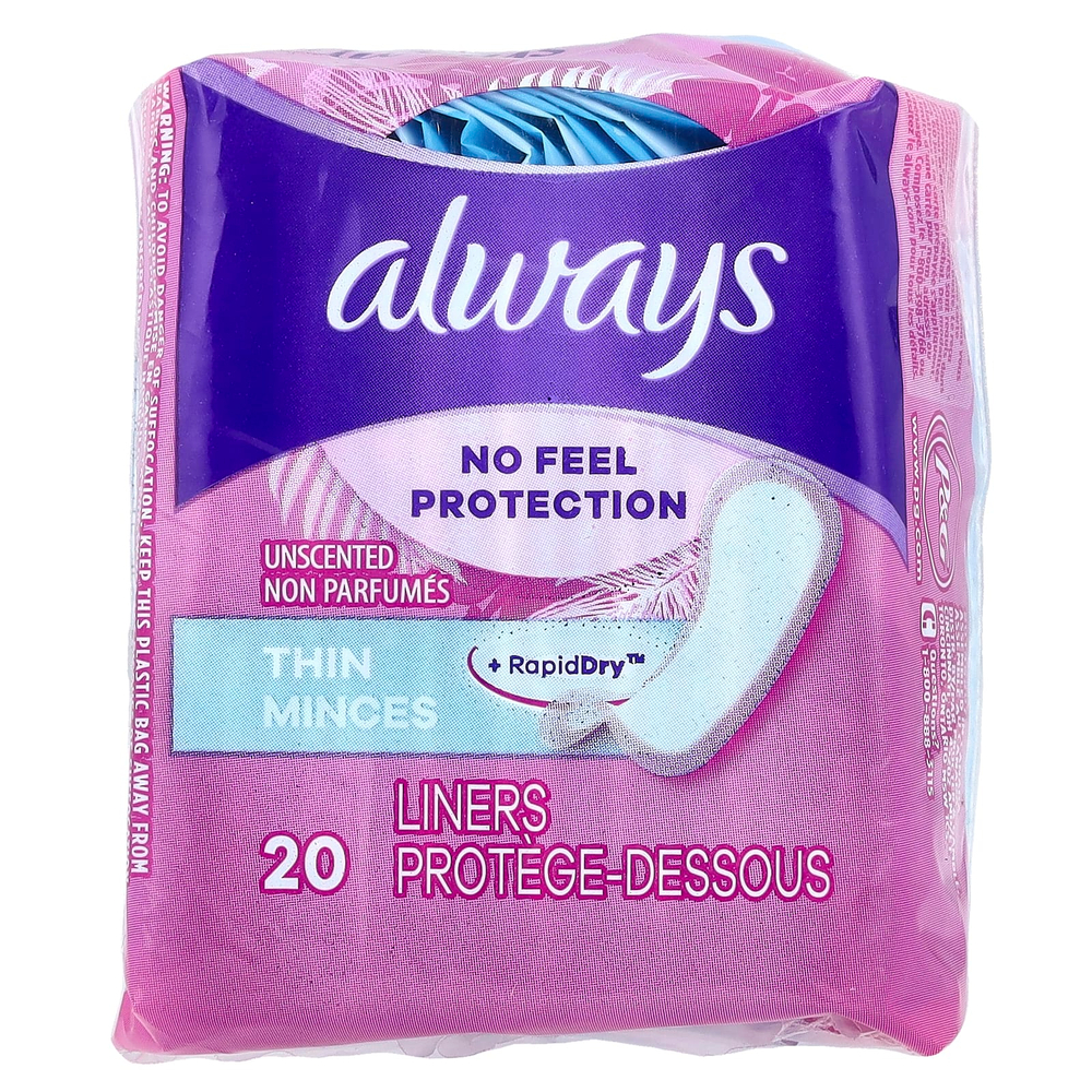 Always, тонкие ежедневные прокладки, 20 прокладок