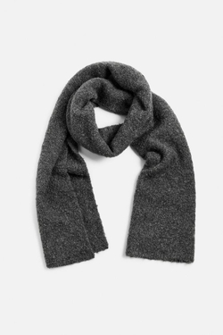 ZARA ШАРФ ИЗ ТРИКОТАЖА БУКЛЕ, СЕРЫЙ