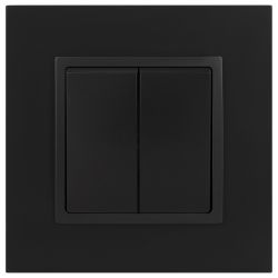 Выключатель ЭРА Elegance 14-1104-05 двойной 10АХ-250В IP20 антрацит