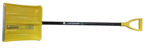 Лопата снеговая пласт. с черенком ГАРДЕНИЯ СНЕЖНИК  380*370  мороз. с фибергл..чер с V руч.,