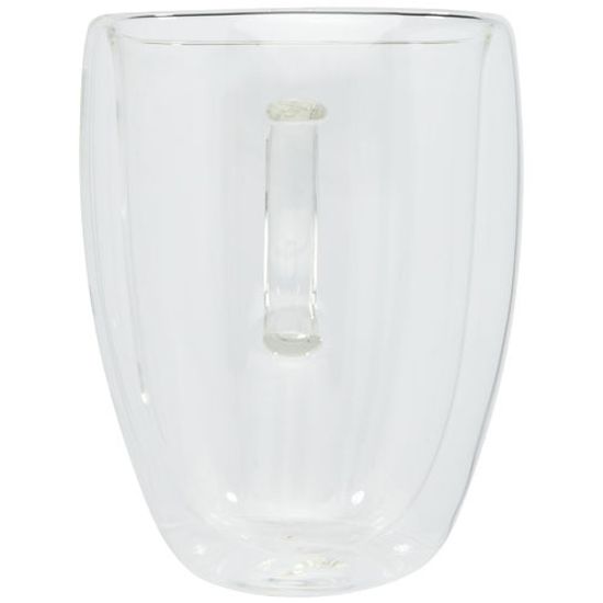 Стеклянный стакан Manti объемом 350 мл с двойными стенками и подставкой из бамбука, 2 шт.